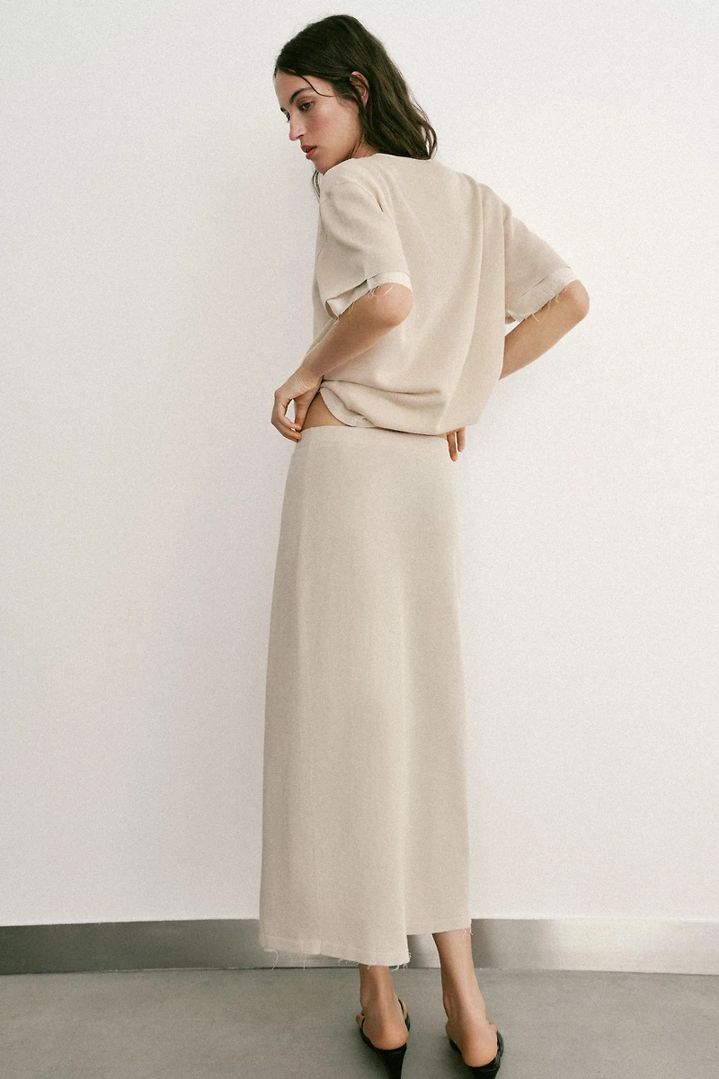 COMBINED KNIT PAREO SKIRT