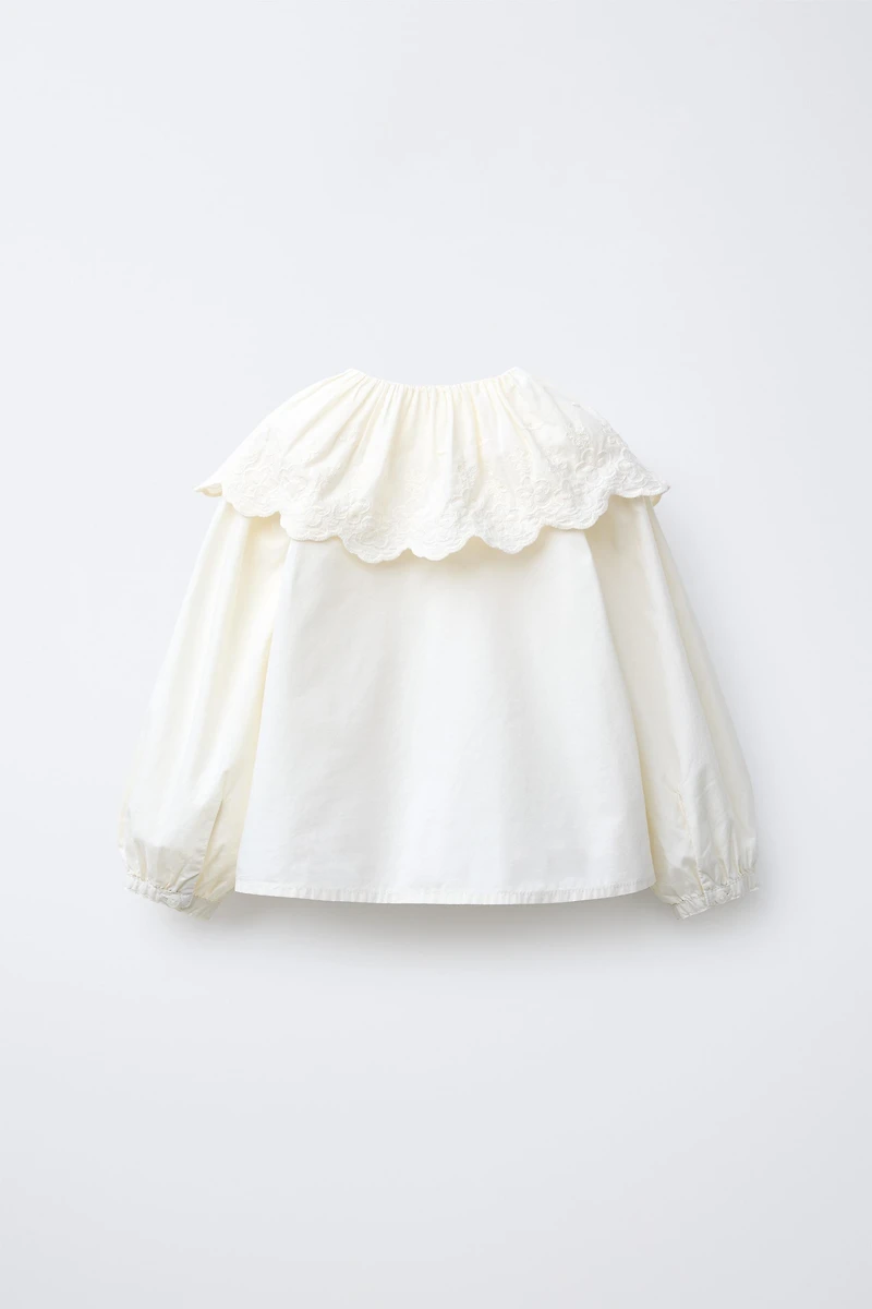 EMBROIDERED PETER PAN COLLAR BLOUSE