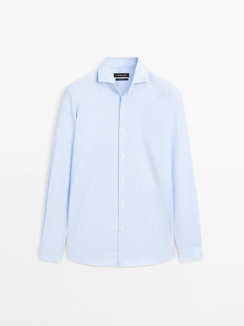 Chemise slim à rayures 100 % coton