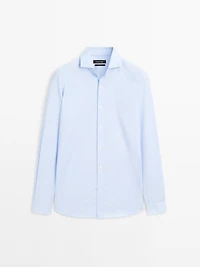 Chemise slim à rayures 100 % coton