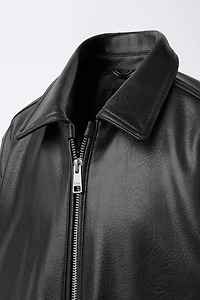 FAUX LEATHER JACKET WITH POCKETS