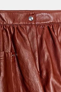 FAUX LEATHER BALLOON MINI SKIRT