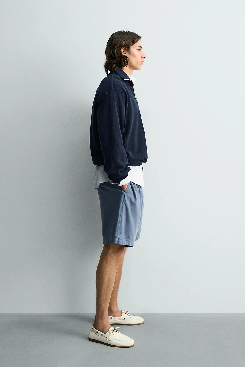 PIQUÉ QUARTER-ZIP SWEATSHIRT