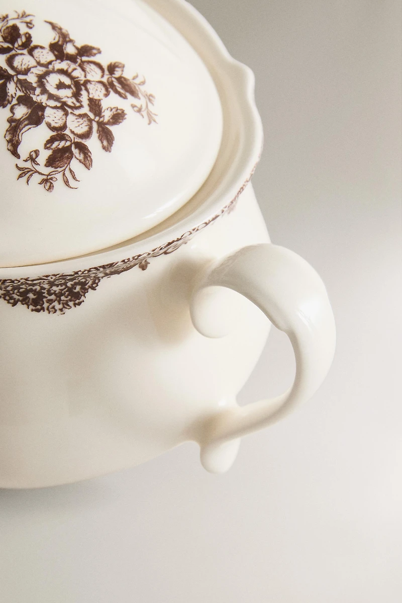 FLORAL EARTHENWARE TUREEN