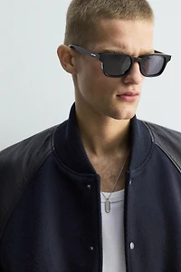 LEATHER COMBINATION BOMBER JACKET LIMITED EDITION