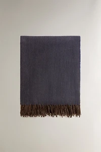 STRIPED FRINGE BLANKET