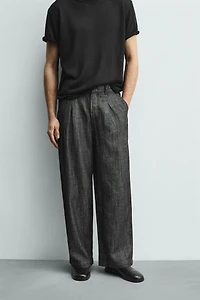 RELAXED FIT COTTON - LINEN PANTS