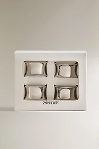 LOT DE RONDS DE SERVIETTE RONDS EN ACIER (LOT DE 4)
