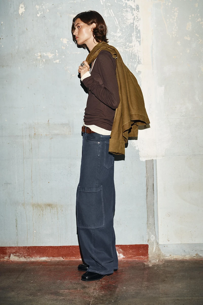 TRF BAGGY BALLOON JEANS WITH POCKETS