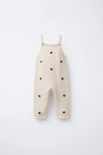 HEART KNIT OVERALLS