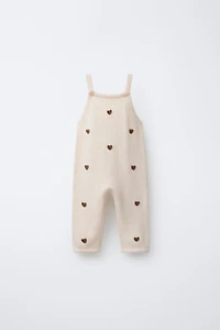 HEART KNIT OVERALLS