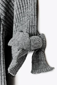 RIBBED KNIT SWEATER WITH BOWS