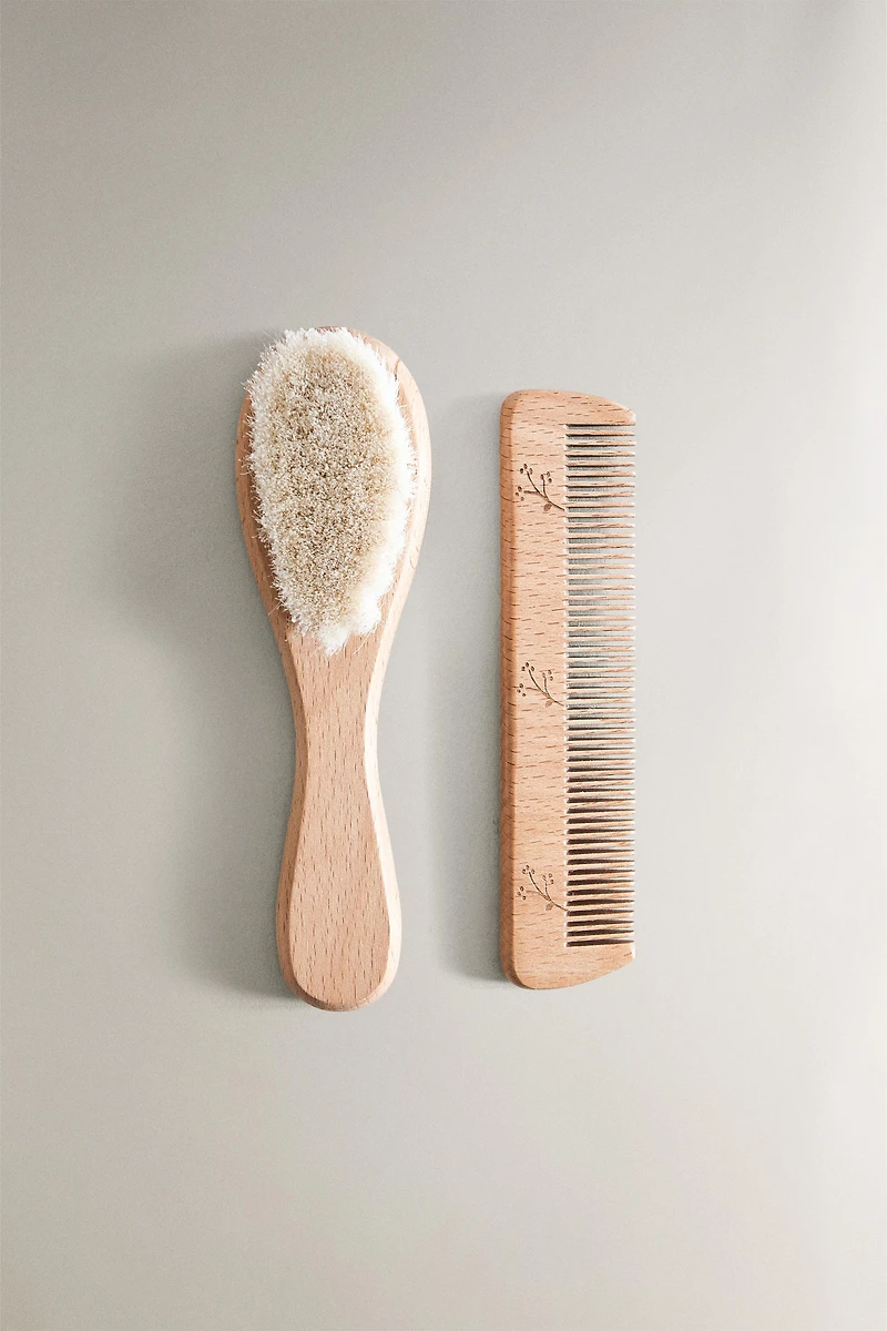 FLORAL BRUSH AND COMB SET