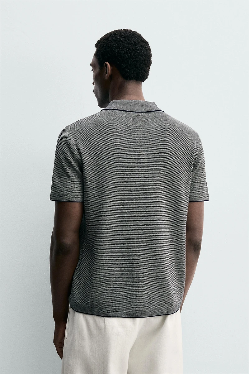 REGULAR FIT CONTRAST KNIT POLO SHIRT