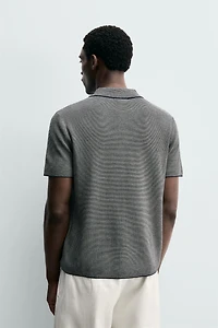 REGULAR FIT CONTRAST KNIT POLO SHIRT