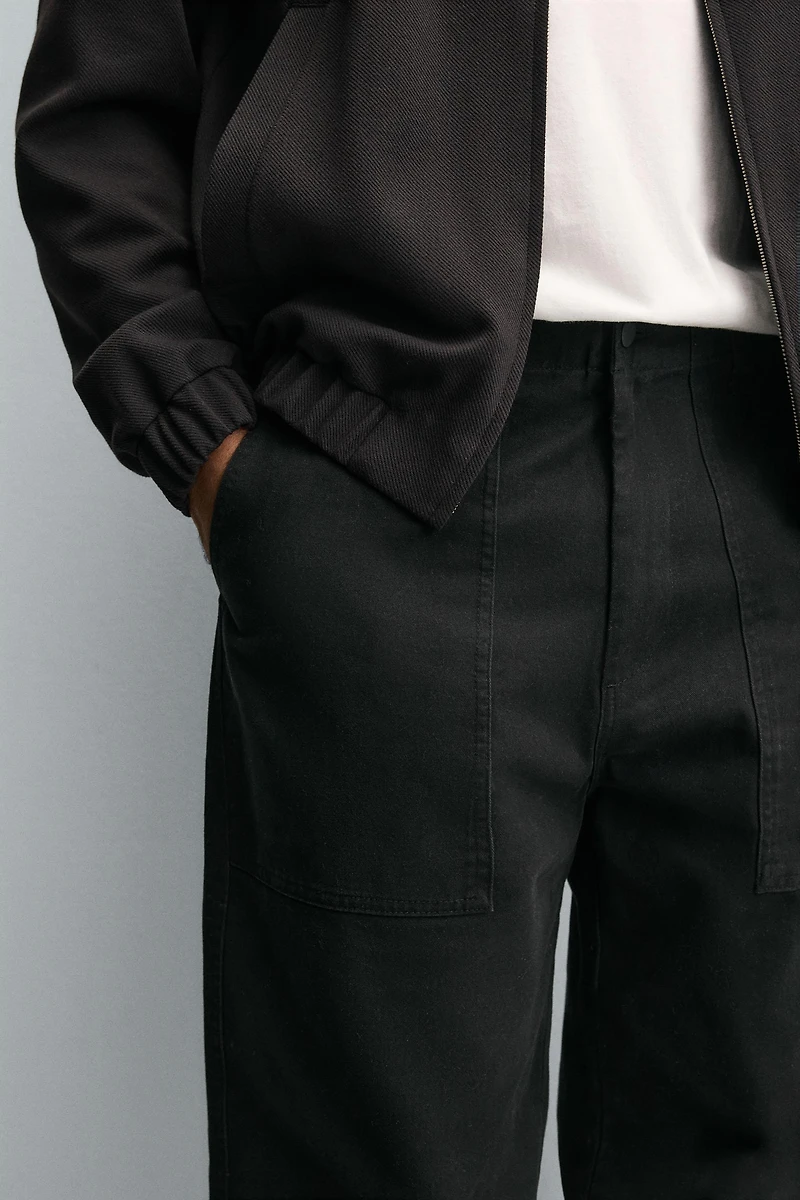 STRAIGHT FIT TWILL PANTS