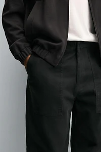 STRAIGHT FIT TWILL PANTS