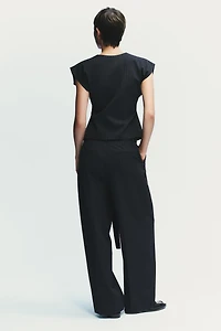PLEATED BELTED PANTS