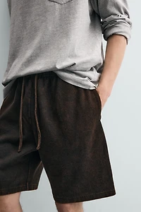 WASHED WAFFLE TEXTURE SHORTS