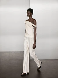 Draped strapless top