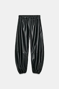 ZW COLLECTION FAUX LEATHER BALLOON PANTS