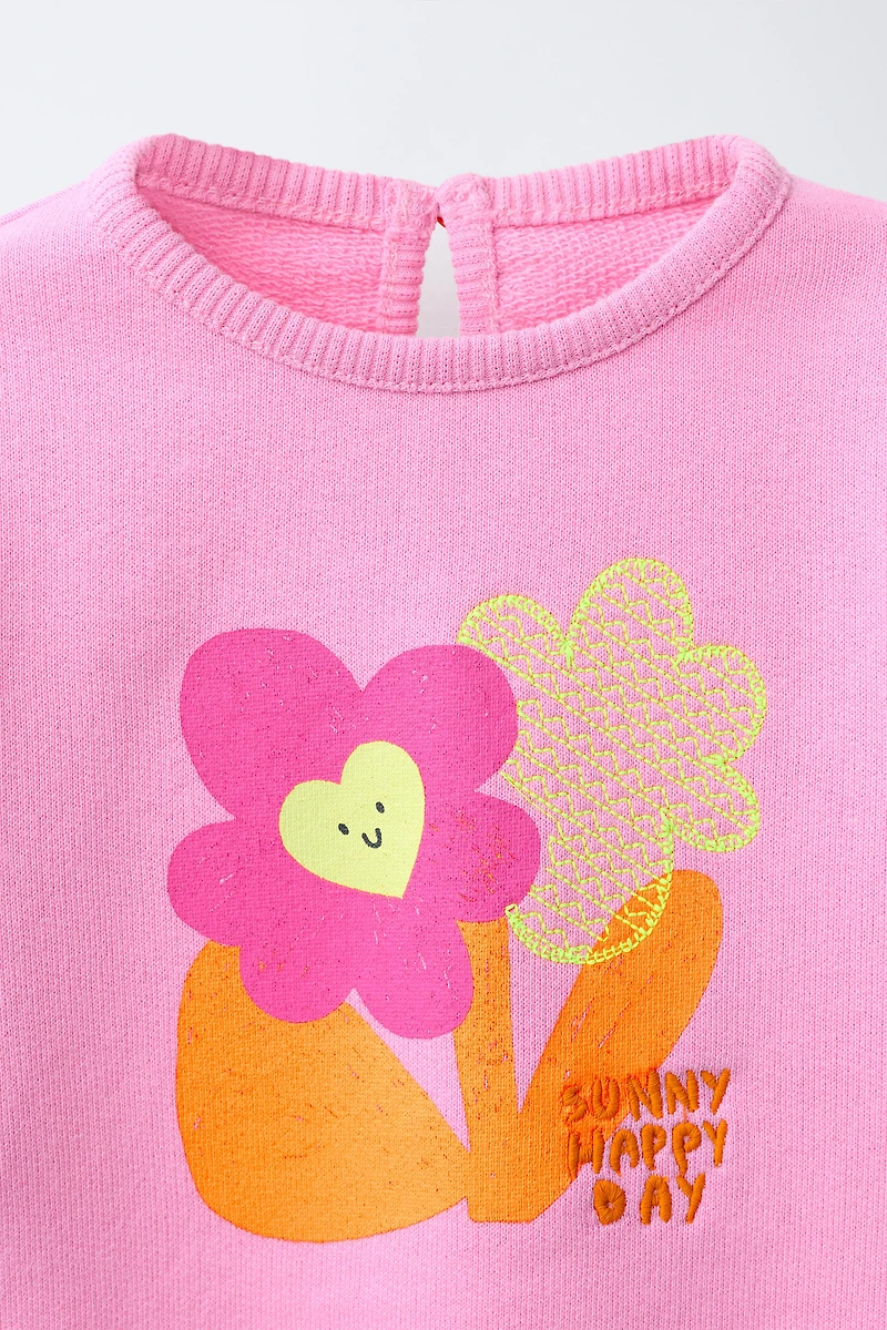 FLORAL PRINT SWEATSHIRT