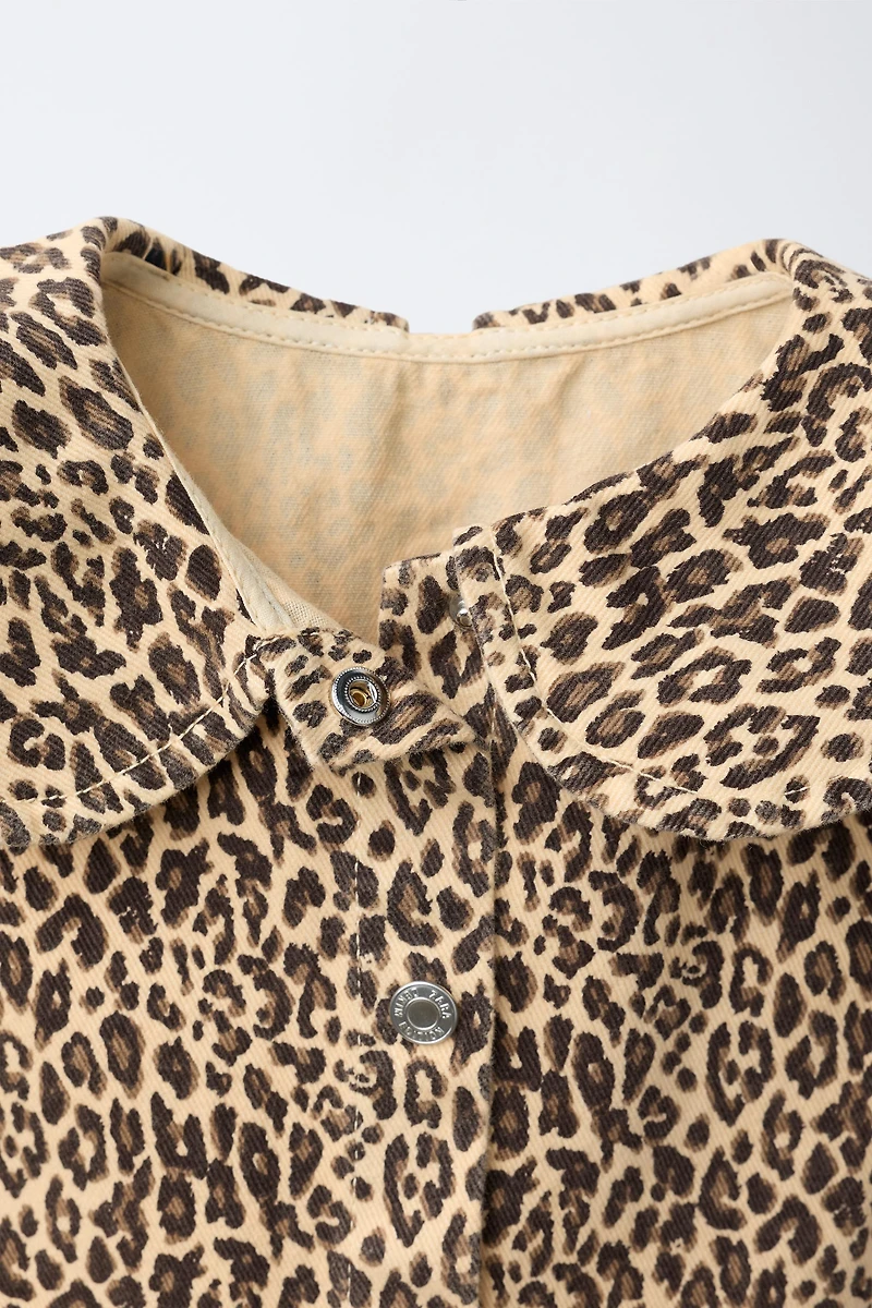 ANIMAL PRINT TWILL DRESS
