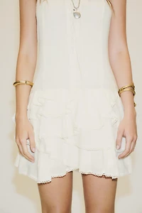 RUFFLED CHIFFON SHORT DRESS