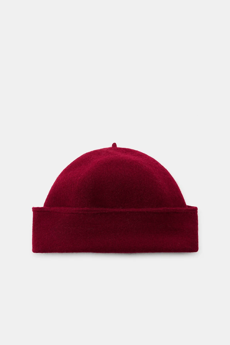 100% WOOL BEANIE WITH CUFF