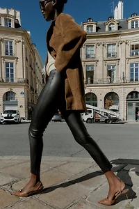 FAUX LEATHER HIGH-WAISTED LEGGINGS
