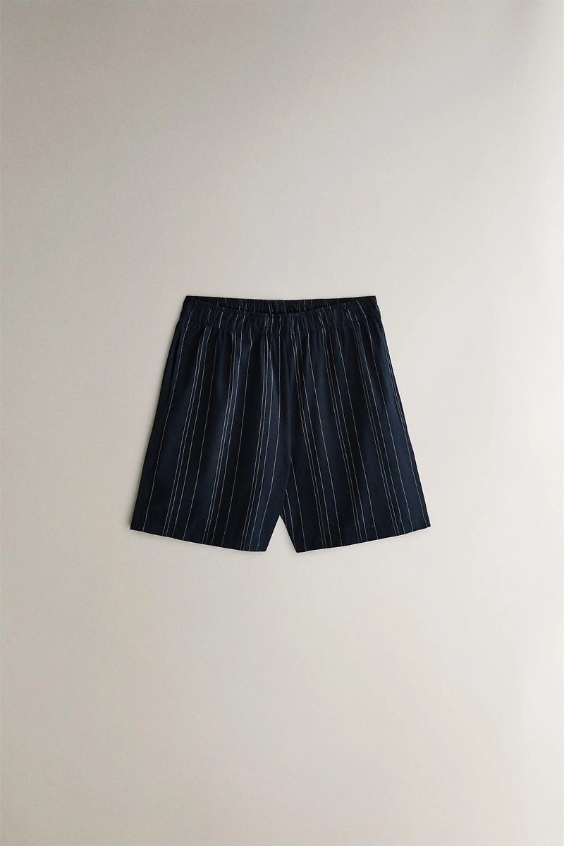 STRIPED COTTON SHORTS