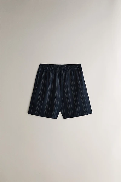 STRIPED COTTON SHORTS