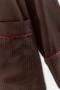 CONTRAST STRIPE PAJAMA SHIRT