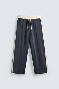 WIDE FIT JOGGER PANTS WITH STRIPES