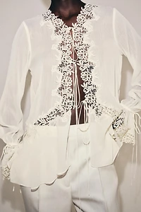ZW COLLECTION COMBINATION LACE BLOUSE