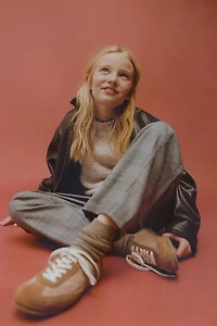 WARM PLAID BARREL PANTS