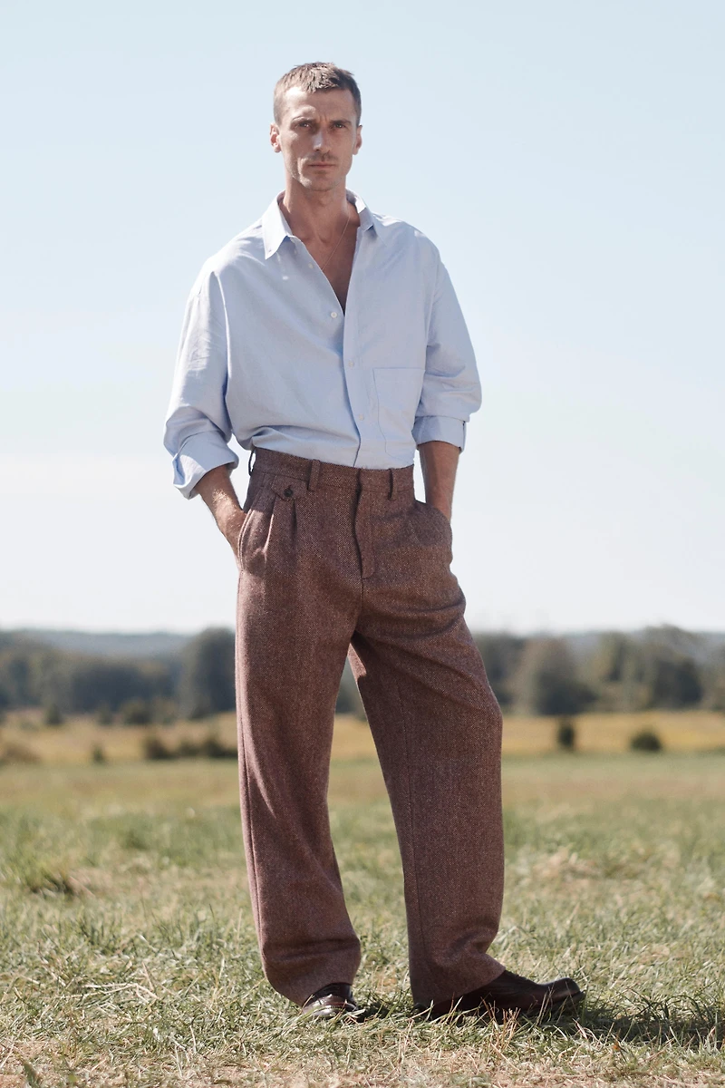 LIMITED EDITION HERRINGBONE WOOL PANTS