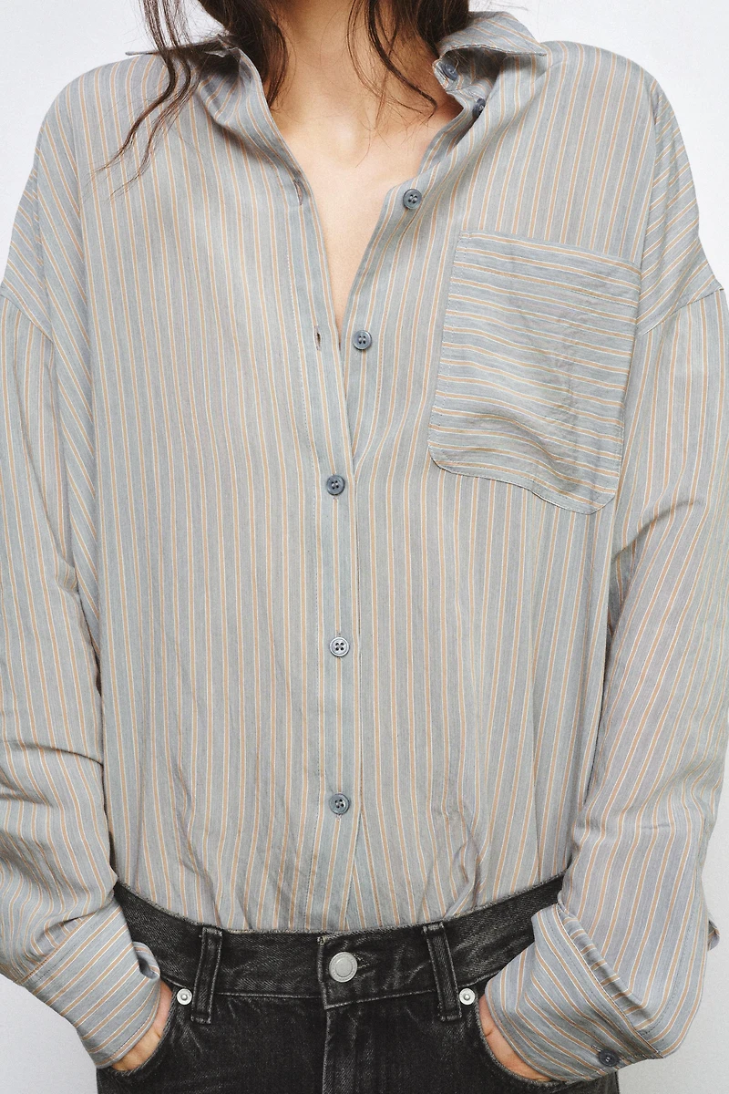 ZW COLLECTION FLOWY STRIPED SHIRT