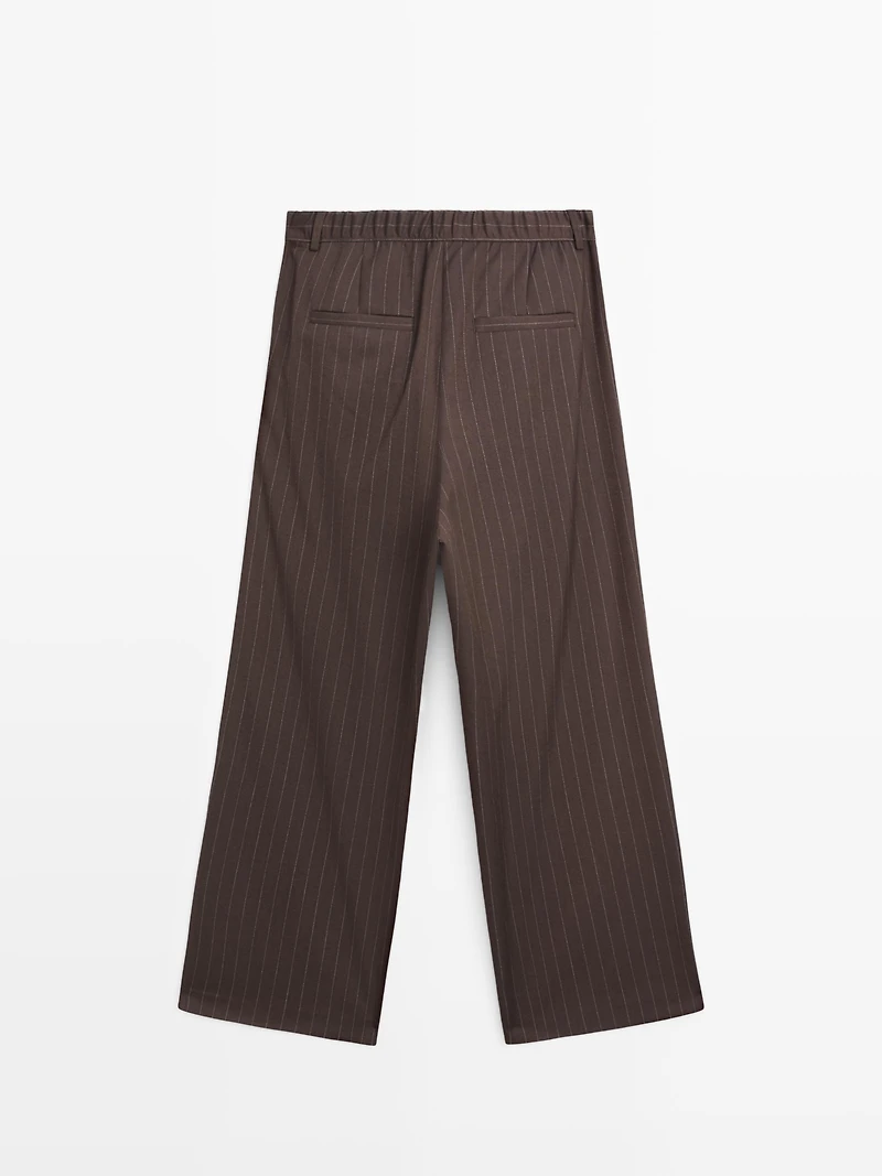 Pinstripe wide-leg trousers