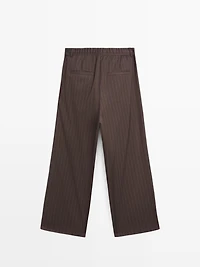 Pinstripe wide-leg trousers