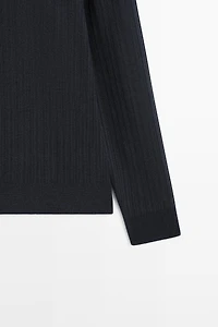 Pull en maille à col camionneur zipp