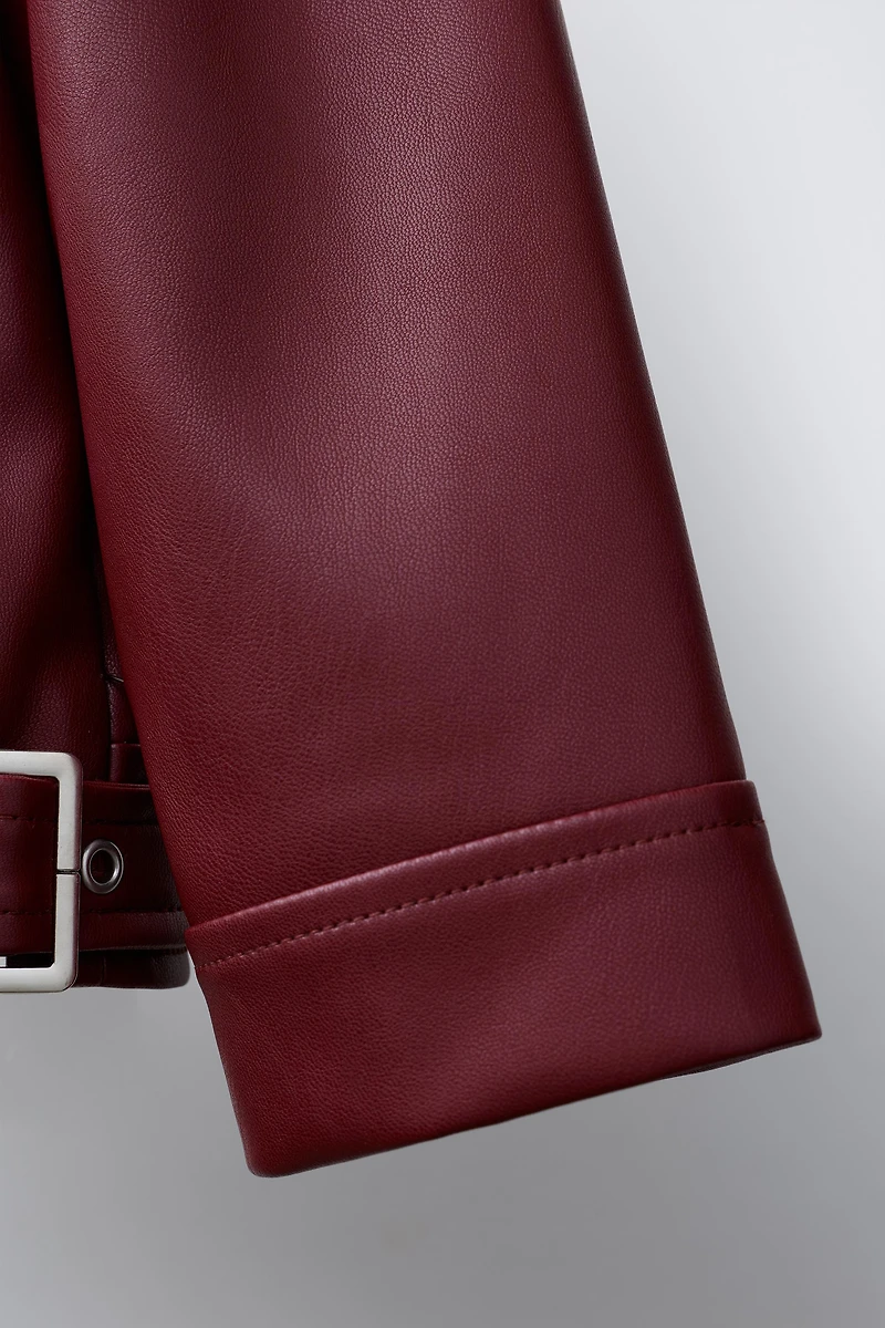 FAUX LEATHER BUCKLE JACKET