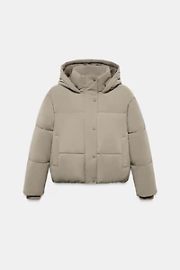 ANORAK COURT À CAPUCHE DÉPERLANT ET COUPE-VENT