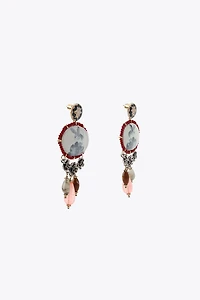 RESIN STONE CHARM EARRINGS