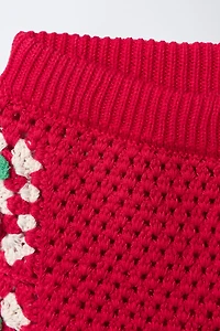 CHERRY CROCHET KNIT SHORTS