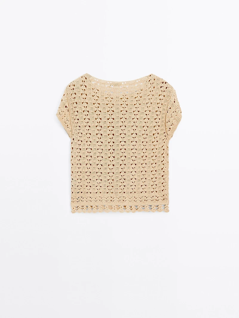 Cutwork crochet cardigan