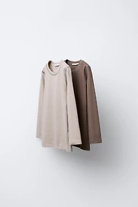 TWO-PACK OF CONTRAST OVERLOCK T-SHIRTS