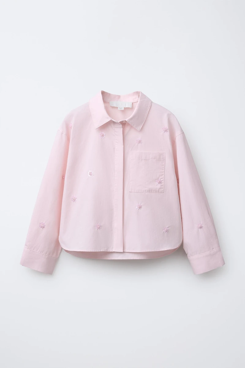 BEADED FLORAL SHIRT
