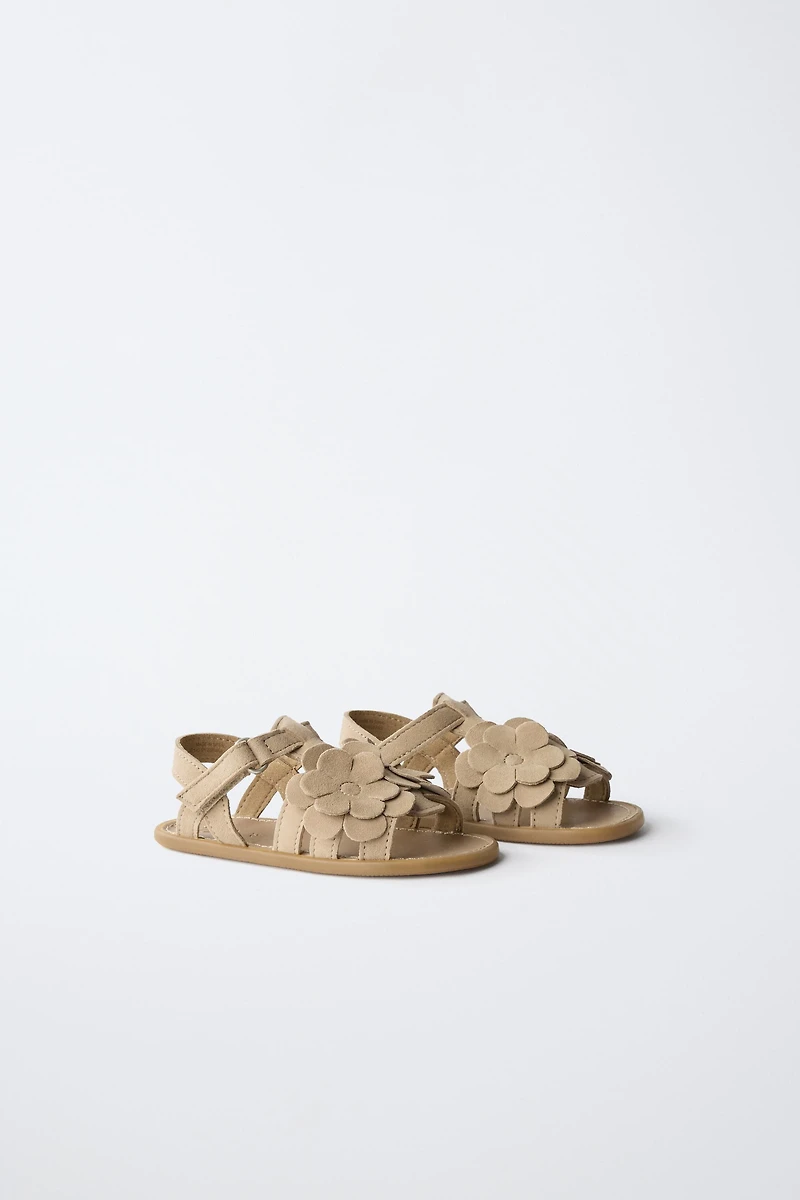 FLORAL LEATHER SANDALS