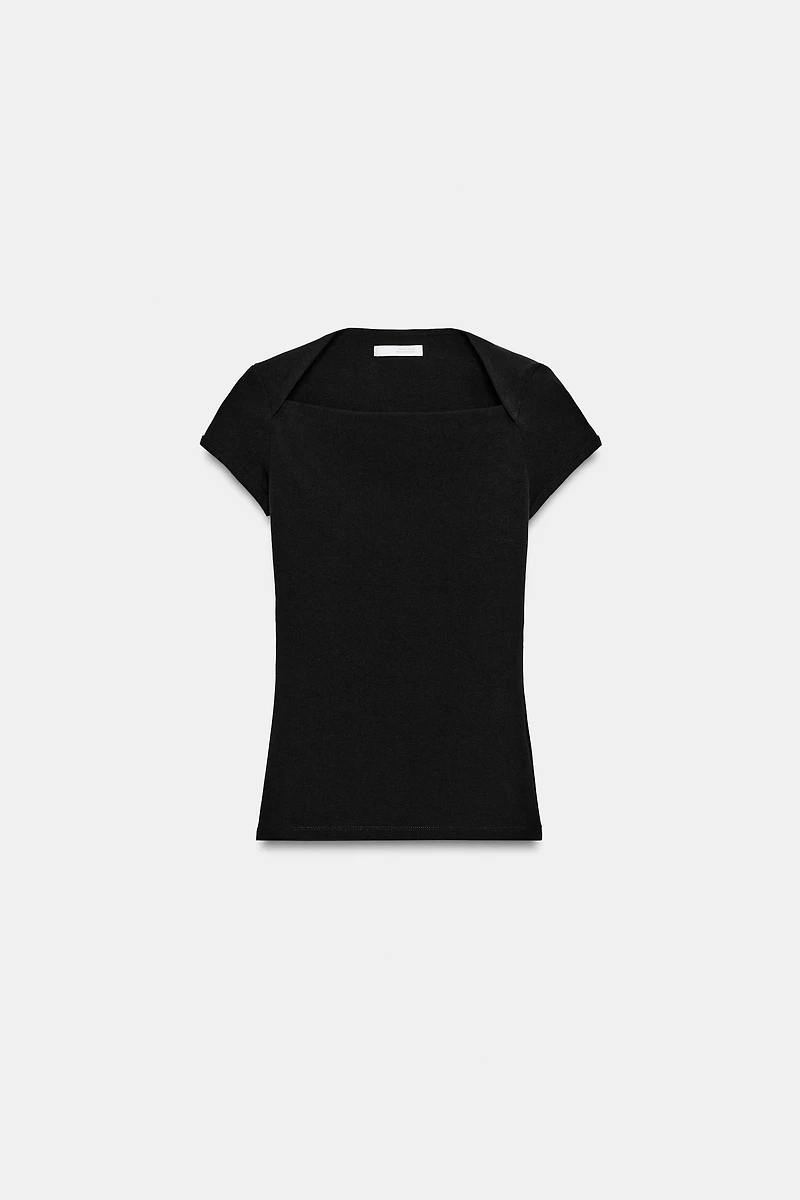SQUARE NECKLINE T-SHIRT